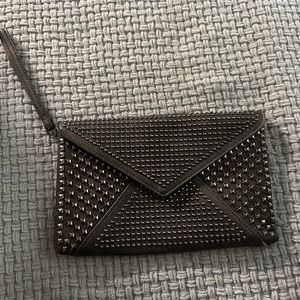 Gray studded clutch. Used once.